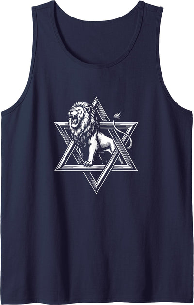 Lion of Judah Star of David - Israel Patriotic Shalom Tank Top