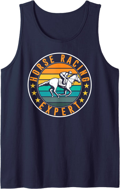 Jockey Sayings Track Horse Racing Hobby Horse Racing Expert Race Horses Racer Tank Top