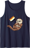 Gay Bear Sea Otter Gay Bear Pride Tank Top - Navy Blue