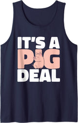 Funny Pig Lover Gifts & Pig Fan Outfits Funny Pig Lover Graphic for Women Men Kids Pig Tank Top - Navy Blue