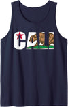 California Republic Flag Souvenir Novelty Gift California Flag Cali Home Love Men Women Kids Tank Top - Navy Blue