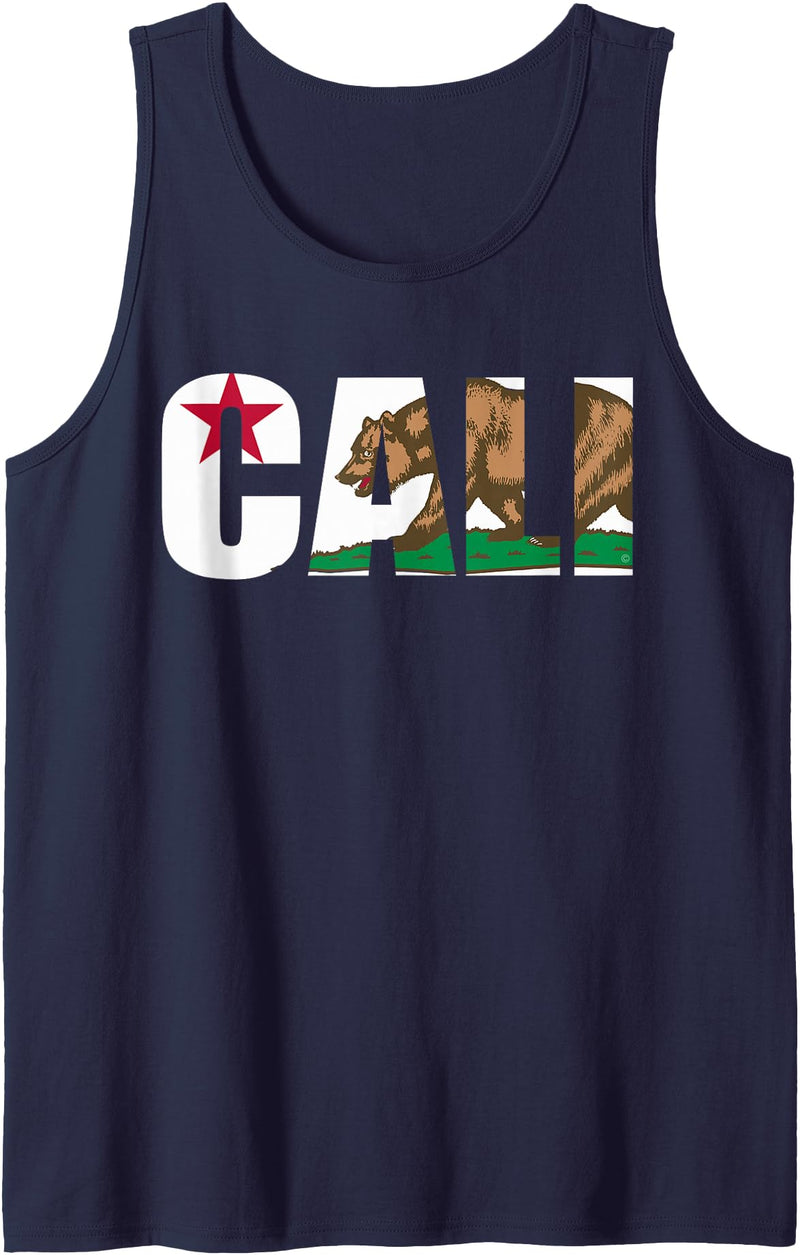 California Republic Flag Souvenir Novelty Gift California Flag Cali Home Love Men Women Kids Tank Top - Navy Blue