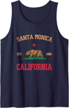 Santa Monica California CA Designs Santa Monica California Tank Top - Navy Blue