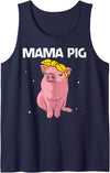 Cool Pig Gift Pig Lover Stuff & Accessories Cute Pig Art For Women Girls Mom Pig Farmer Hog Swine Lover Tank Top - Navy Blue