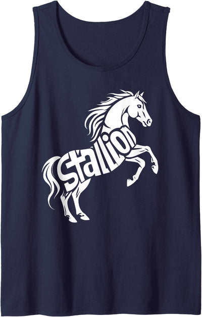 Stallion Design for Stallion Lovers Stallion Stuff Stylish Typography Equestrian Horse Stallion Tank Top