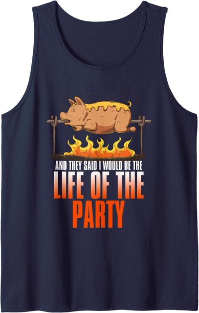 Funny Saying Roasted Pig Rotisserie Pork Lover Food Pun Tank Top