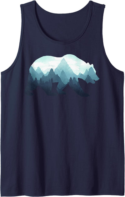 Bear Double Exposure Surreal Wildlife Animal Tank Top