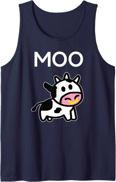 Funny Farmer Cow Moo Cow for Adults Boys Girls Tank Top