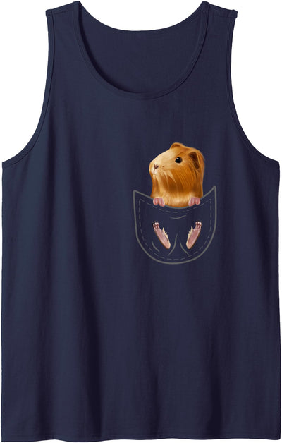 Cute Pocket Guinea Pig Lover Owner Stuff Peeg Cavy Piggy Tank Top