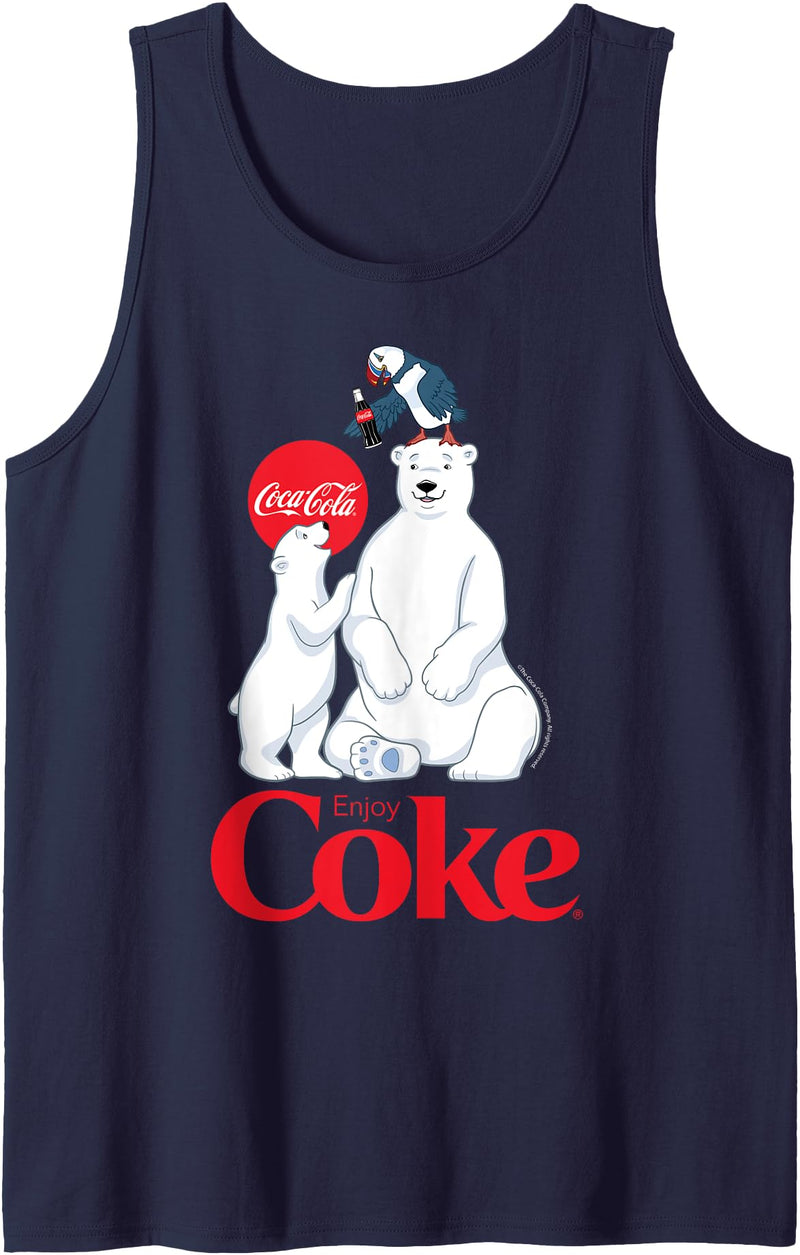 Coca-Cola Company Coca-Cola - Polar Bears And Coca-Cola Tank Top - Navy Blue