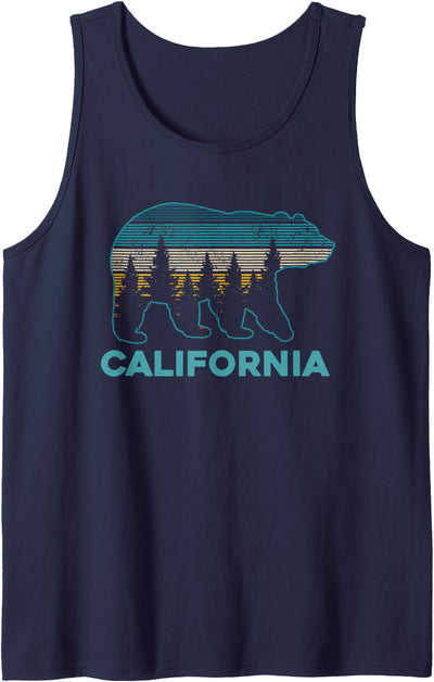 California Bear Vintage Retro Nature Hiking Souvenir Gift Tank Top