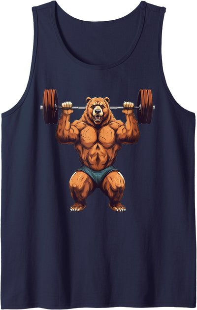 Bear Powerlifting Weightlifting Gym Workout Tank Top