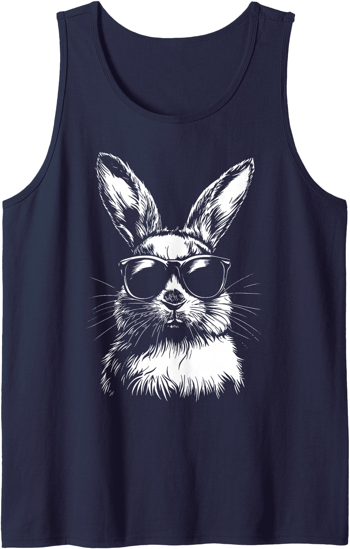 Rabbit Easter Bunny Sunglasses Tank Top in Navy Blue