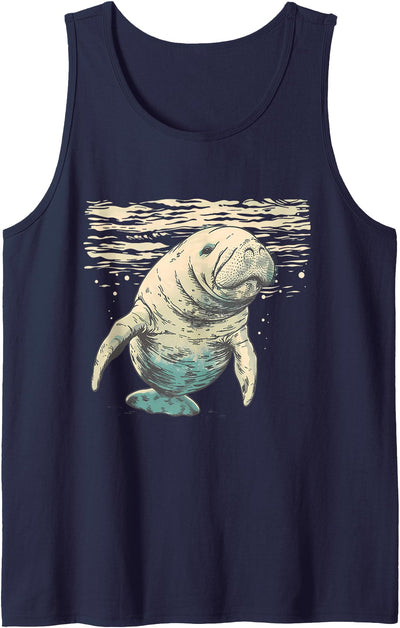 Sea Ocean Animal Art Manatee Ocean Sea Animal Manatee Lover Tank Top