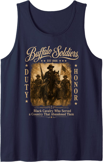 American Black Buffalo African History Military Usa Buffalo Tank Top