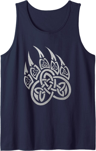 Viking Bear Paw Tribal Celtic Knot Pattern Vintage Tank Top