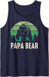 Papa Bear Tops Green Retro Mens gift Tank Tops Papa Bear Tank Top Green Retro Mens gift Tank Top - Navy Blue