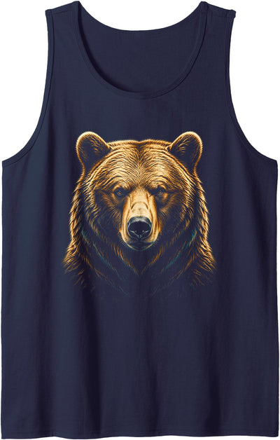 Realistic Bear Portrait Bear Wildlife Tank Top
