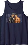 Vintage Gay Art Design Studio Retro Gay Leather Biker Gay Pride Daddy Bear Mustache Tank Top - Navy Blue