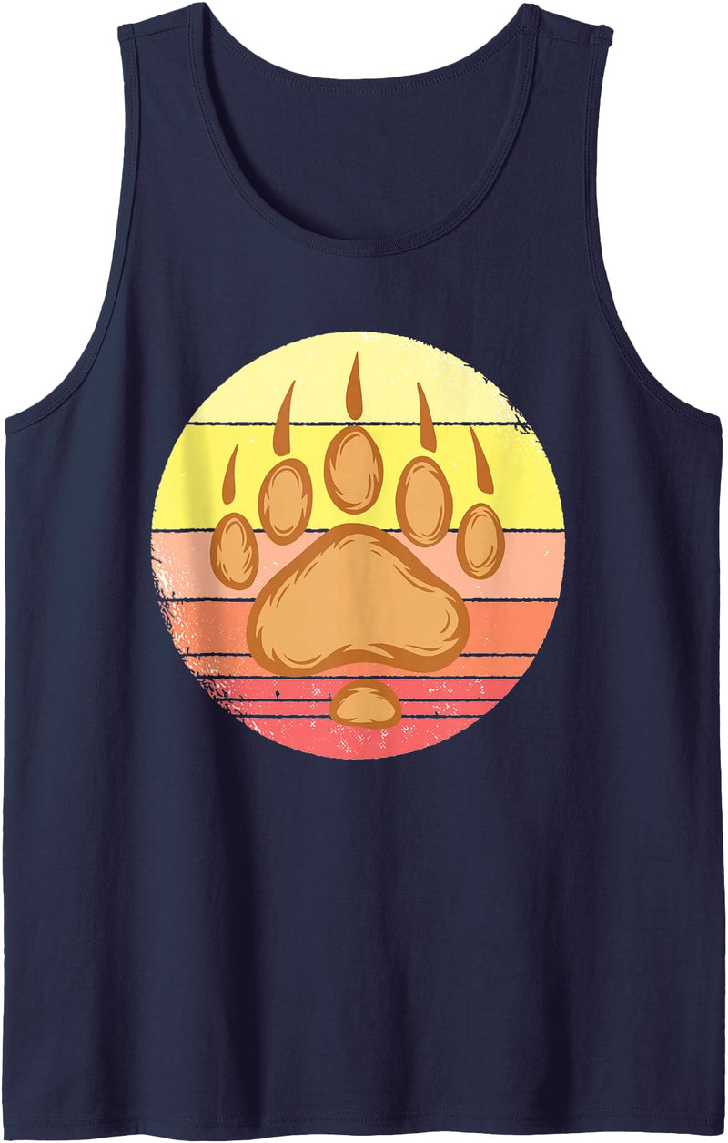 Bearpaw National Park bearpaws Papa Bear Paw Wildlife Tank Top - Navy Blue
