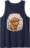 Boop Club Co Boop Highland Cow Nose Cute Farm Animal Floral Humor Tank Top - Navy Blue