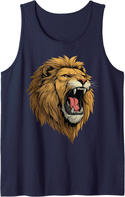 Lion Roaring Africa Graphic Tank Top