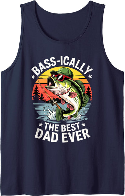 Funny Fishing Dad Vintage Retro Father's Day Tank Top