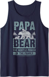 Papa Bear - Content Design Studio Mens Papa Bear 3 cubs, 3 kids, dad, grandpa, Father's Day Tank Top - Navy Blue