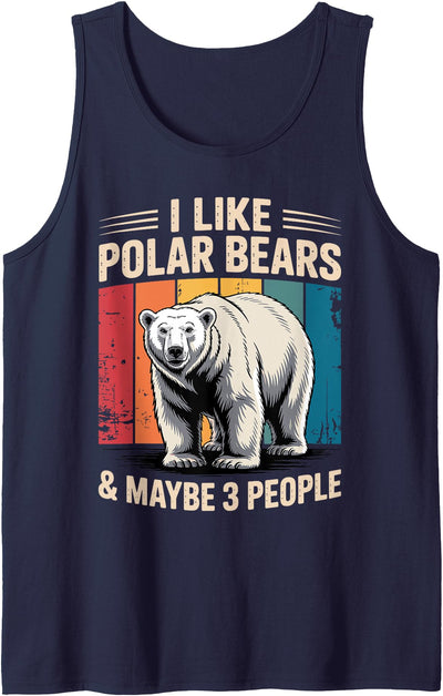 Cute Polar Bear Art for Men Women Kids Arctic Tank Top
