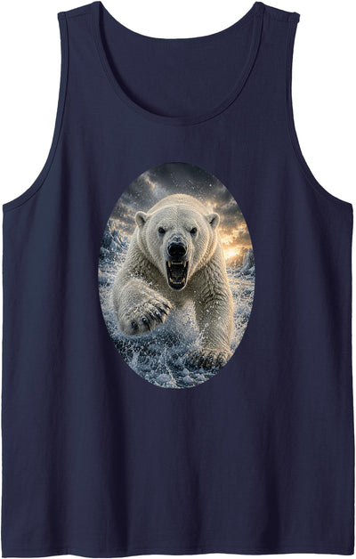 Polar Bear Wildlife Art Majestic Arctic Nature Graphic Tank Top