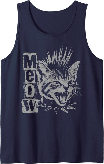 Punk Cat Emo Goth Graphic Punk Cat Emo Kitten Alt Grunge Goth Edgy Graphic Tank Top