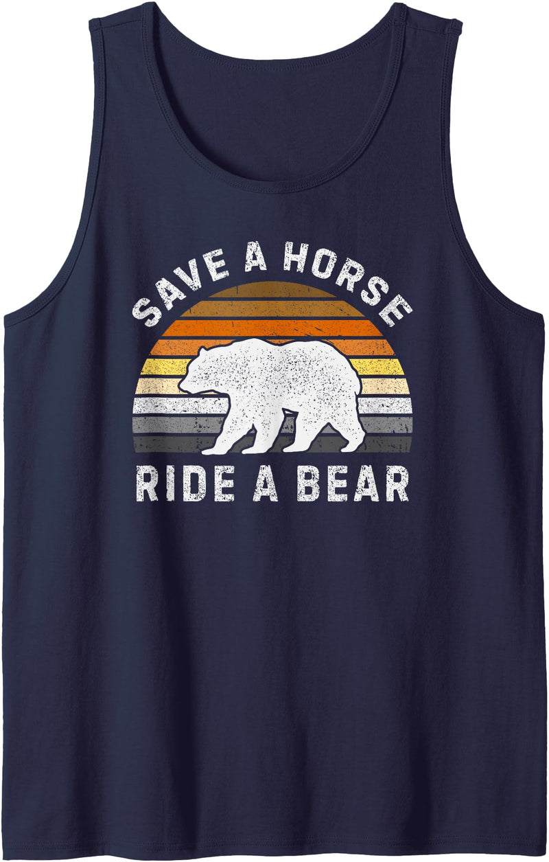 Bear Gay Pride by Content Design Studio Mens Bear Community, Bear Flag, Funny Gay Bear Pride Tank Top - Navy Blue
