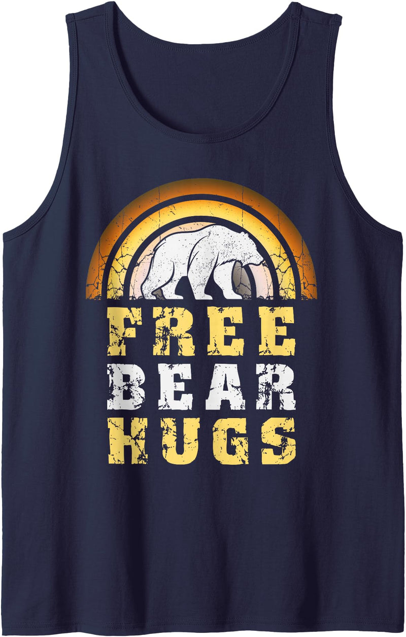 Bear Gay Pride by Content Design Studio Mens Bear Community, Free Bear Hugs, Bear Flag, Gay Bear Pride Tank Top - Navy Blue