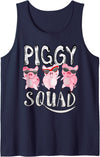 Cool Lucky Swine Fans Party Girl Boy Pork Team Art Piggy Squad | Cute Pig Farmer Animal Lovers Funny Farm Gift Tank Top - Navy Blue
