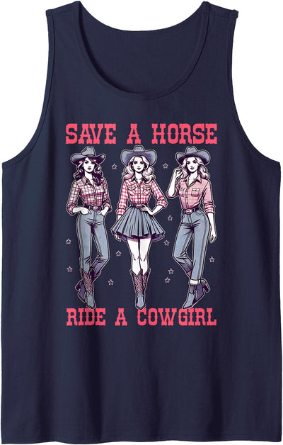 Save A Horse Ride A Cowgirl Tank Top