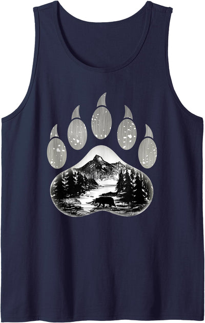 Native American Indian Bear Claws Funny Mountain Animal Gift Tank Top
