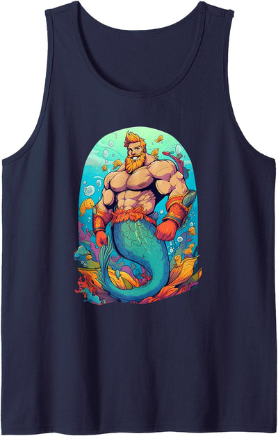 LGBTQ Transgender Gay Muscle Daddy Bear Mermaid Gay Merman Tank Top