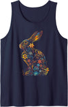 Happy Easter Funny Rabbit Bunny Eggs Basket - Cute Tank Top in Navy Blue
