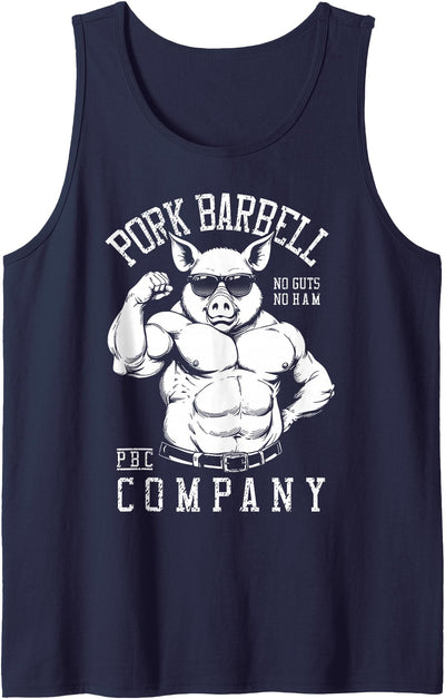 Pork Barbell Company Funny Gym Buff Pig Bodybuilding Fitness Tank Top