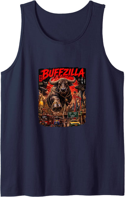 Cute Buffalo Buffzilla for Thai Buffal Moms Dads Pet Lovers Tank Top