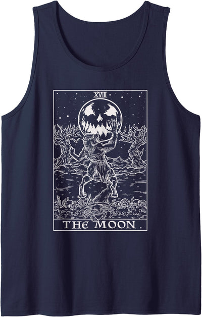 The Ghoulish Garb The Moon Tarot Card Halloween Werewolf Gothic Horror Witch Tank Top
