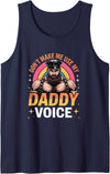 Gay Bear Pride by Zynx Don't Make Me Use My Daddy Voice Funny Gay Bear Pride Tank Top - Navy Blue