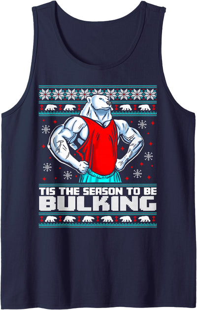Polar Bear Funny Ugly Christmas Sweater Gym Workout Lifting Tank Top