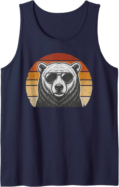 Polar Bear Retro Sunset Animal Lover Vintage Cool Owner Tank Top