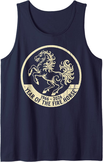 Chinese Fire Horse Zodiac Astrology Birth 1966-2026 Year of The Fire Horse Zodiac Birth Horoscope Tank Top