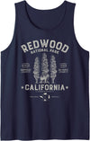 Lique Redwood Redwood National Park Vintage California Bear Gift Men Women Tank Top - Navy Blue