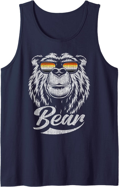 Mens Gay Bear Community Bear with Glasses Tank Top