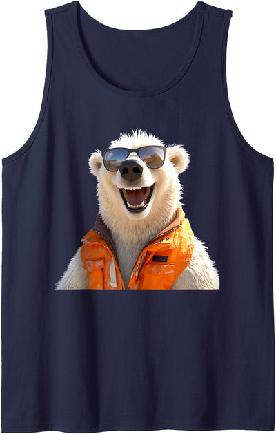 Funny Polar Bears for every Bear Lover Polar Bear With Sunglasses Animal Love Bears Cute Polar Bear Tank Top