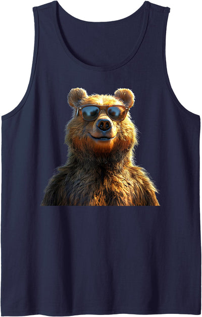 Brown Bear with Sunglasses Grizzly Bears Wild Tank Top
