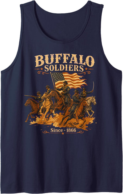 Cow Buffalo Soldiers Heritage Military History Abstract Art Tank Top